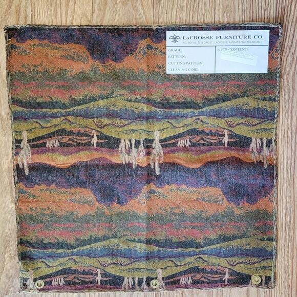 VTG 27x27 Tapestry Fabric Sample LaCrosse Furniture Co Southwest Desert Landscap - Picture 3 of 3